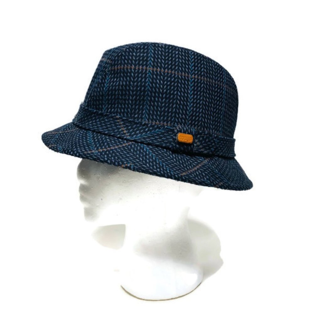Totes Fedora Hat Rain Rolls Right Off Tweed NEW